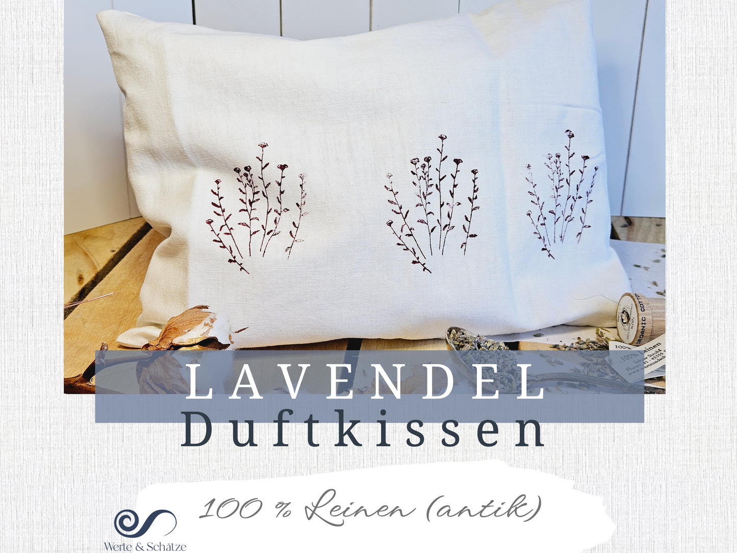 Lavendelkissen zum schlafen | Entspannungskissen Lavendelblüten | Dufkissen Lavendel Gr. L
