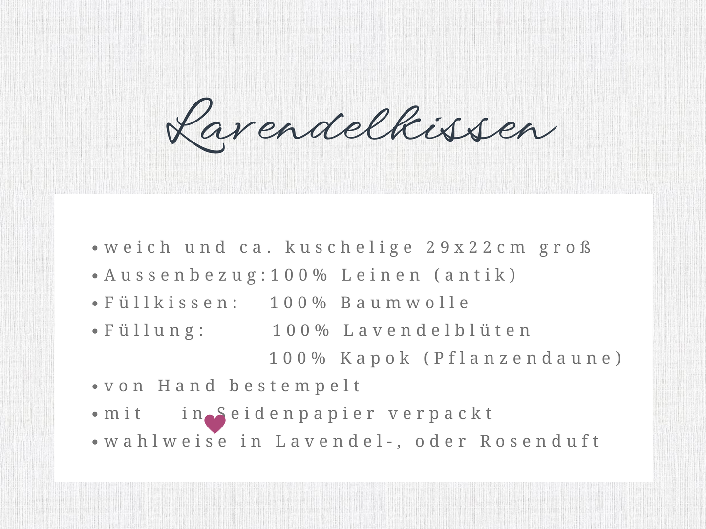 Dufkissen Lavendel | Lavendelkissen zum schlafen, Gr. L