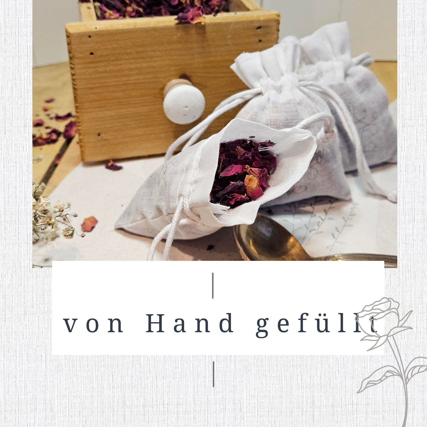 Duftkissen Rose 2Stk | Duftsäckcken mit echten Rosenblättern