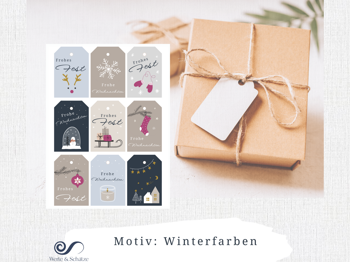 Geschenkanhänger Weihnachten druckbar |  2 Motive