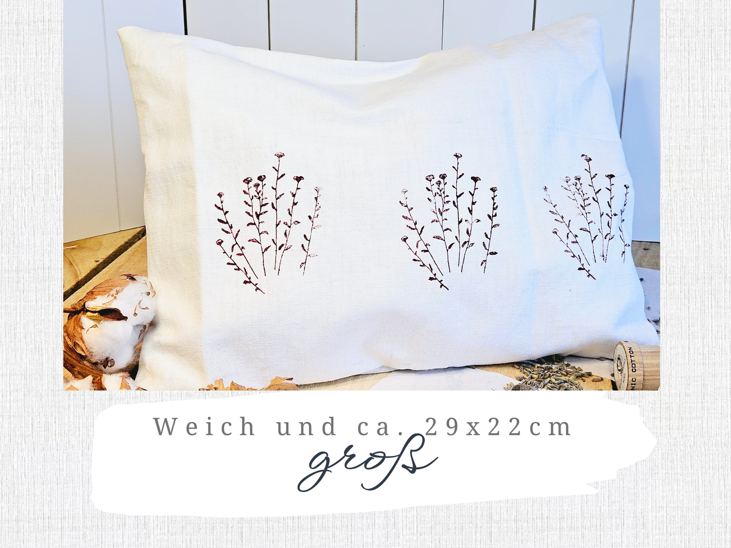 Lavendelkissen zum schlafen | Entspannungskissen Lavendelblüten | Dufkissen Lavendel Gr. L