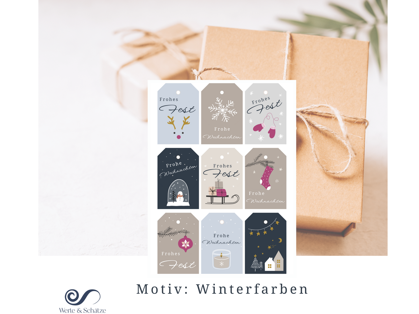 Geschenkanhänger Weihnachten druckbar |  2 Motive