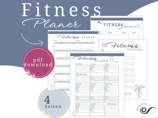 Workout Planer | Trainingsplan Fitnesstagebuch zum ausdrucken | Sportplan | Fitnessplaner