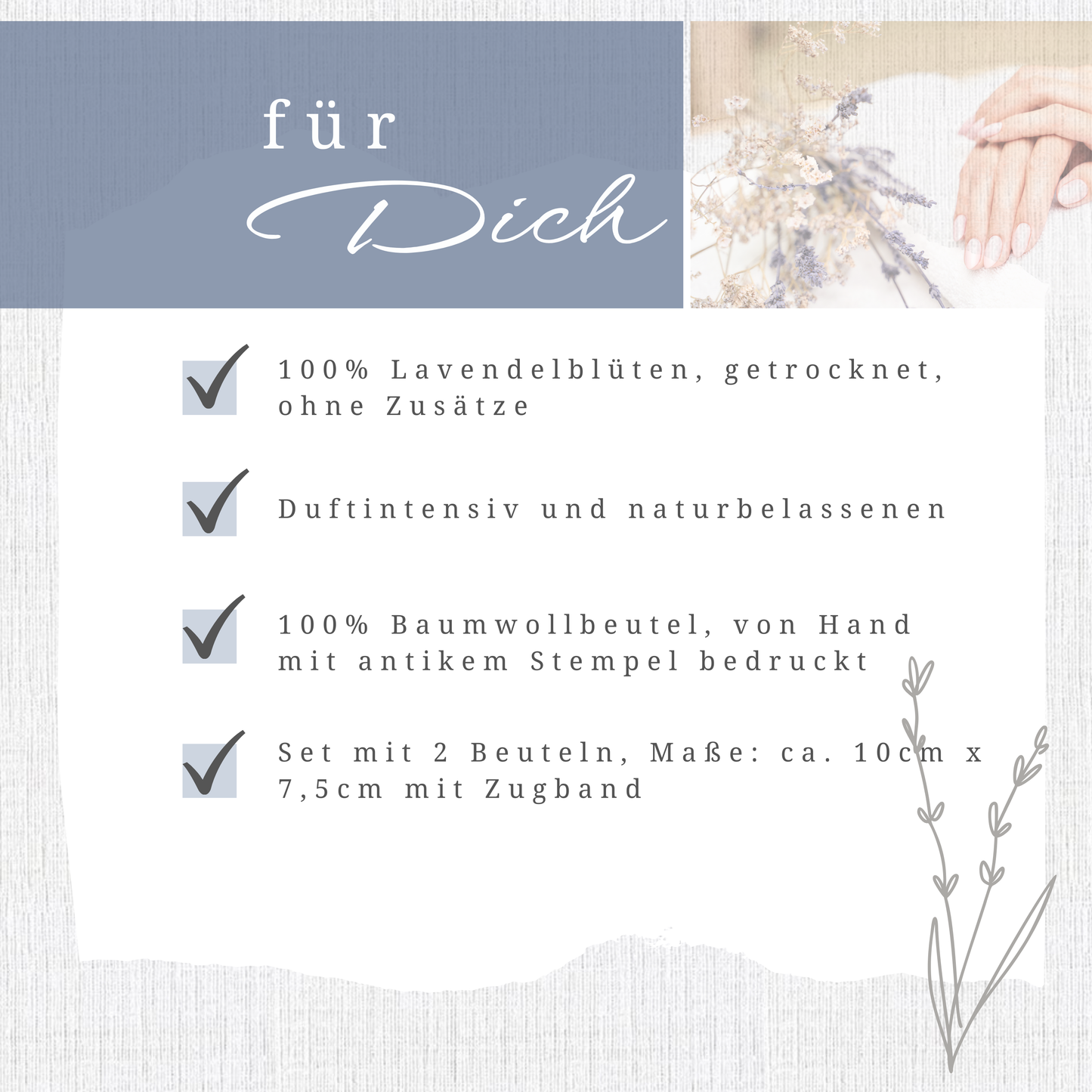 Lavendelsäckchen 2Stk | Duftsäckcken mit echtem Lavendel