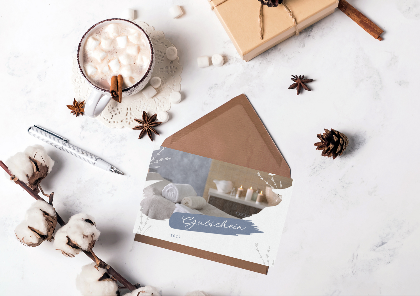 Wellness Gutschein zum ausdrucken, Massage Gutschein für ein Wellness Wochenende, last minute Geschenk Gutschein Weihnachten, Gutschein Spa