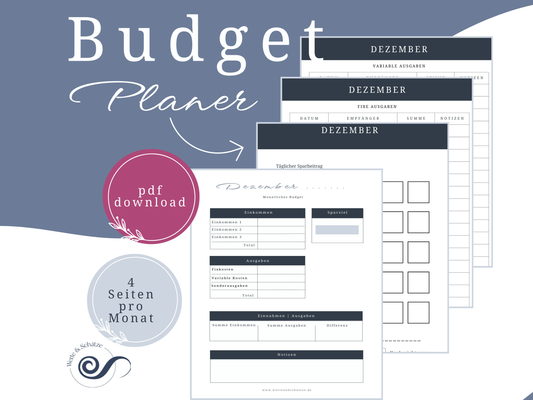 monatlicher Budget Planer deutsch zum ausdrucken, Finanzübersicht, Haushaltsplan, Einnahmen Ausgaben Übersicht, Sparchallenge, Finanzplan