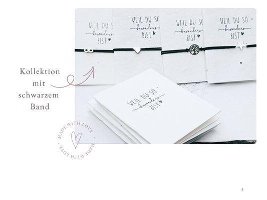 Armband elastisch, Baumwolle mit Edelstahl Anhänger "Stern", Freundschaftsarmband, kleine Aufmerksamkeit Frau für Freundin