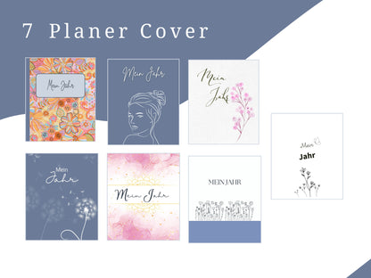 Selbstfürsorge Planer Set, Jahresplaner Bundle mit 141 Seiten zum ausdrucken inkl. u.a. Affirmationskarten Erwachsene, Mandala Malvorlagen