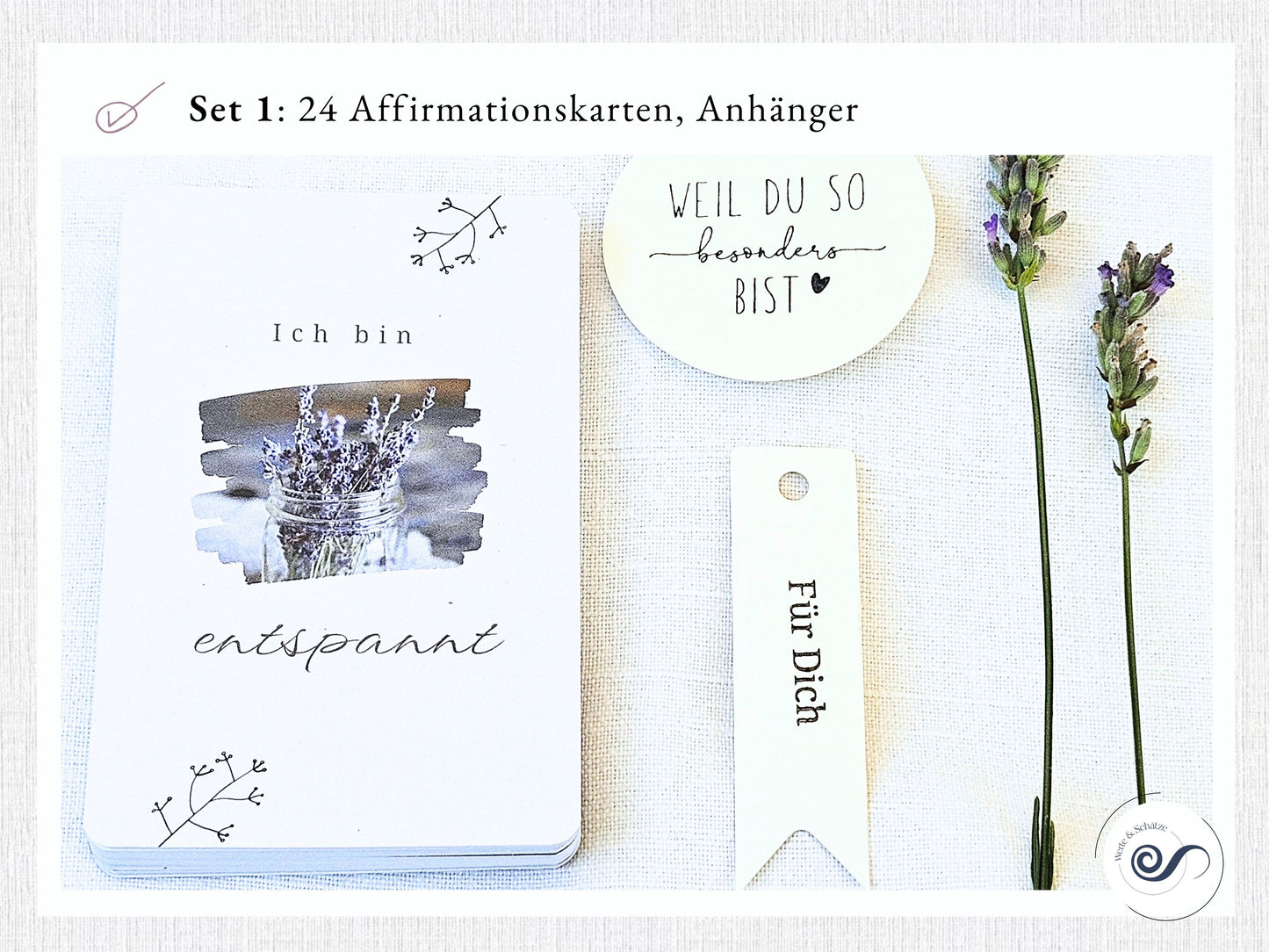 Affirmationskarten, 24 Mutmach Karten, Set 1