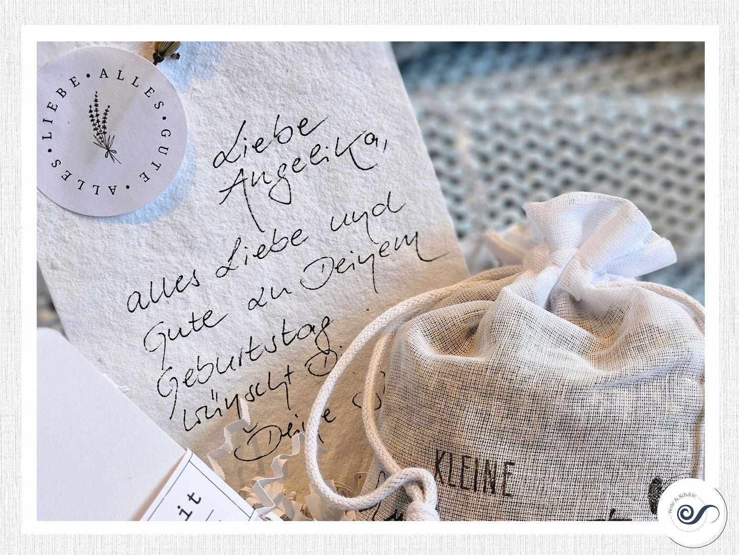 Wellness Geschenkbox, Wellnessbox, Wellness Set, Lavendel, Gr. S, personalisierte Karte