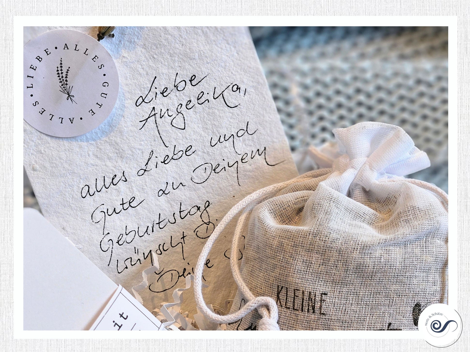 Wellness Geschenkbox, Wellnessbox, Wellness Set, Lavendel, Gr. S, personalisierte Karte
