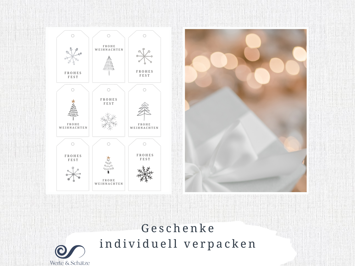 Geschenkanhänger Weihnachten druckbar |  2 Motive