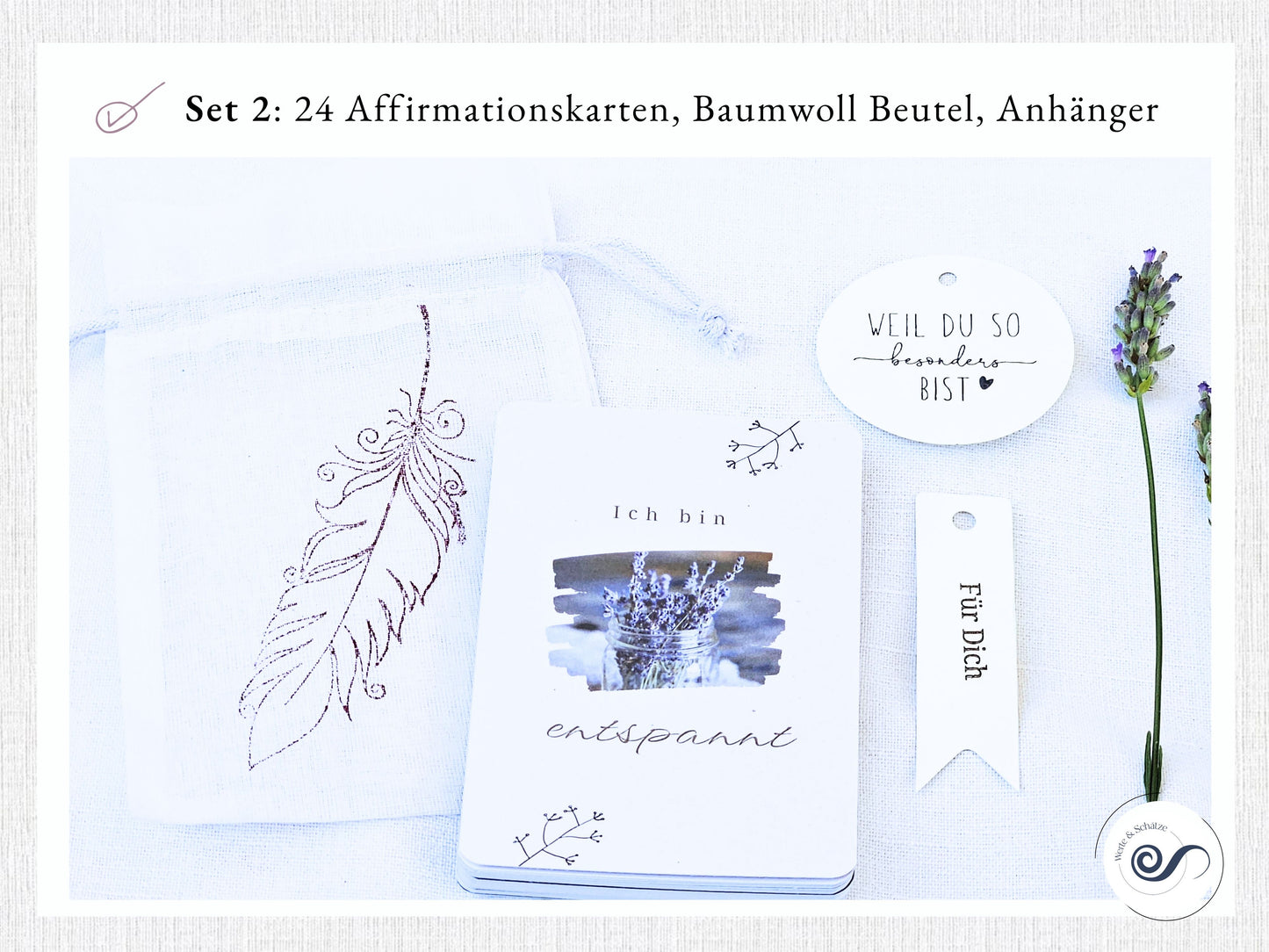 Affirmationskarten, 24 Mutmach Karten, Set 2