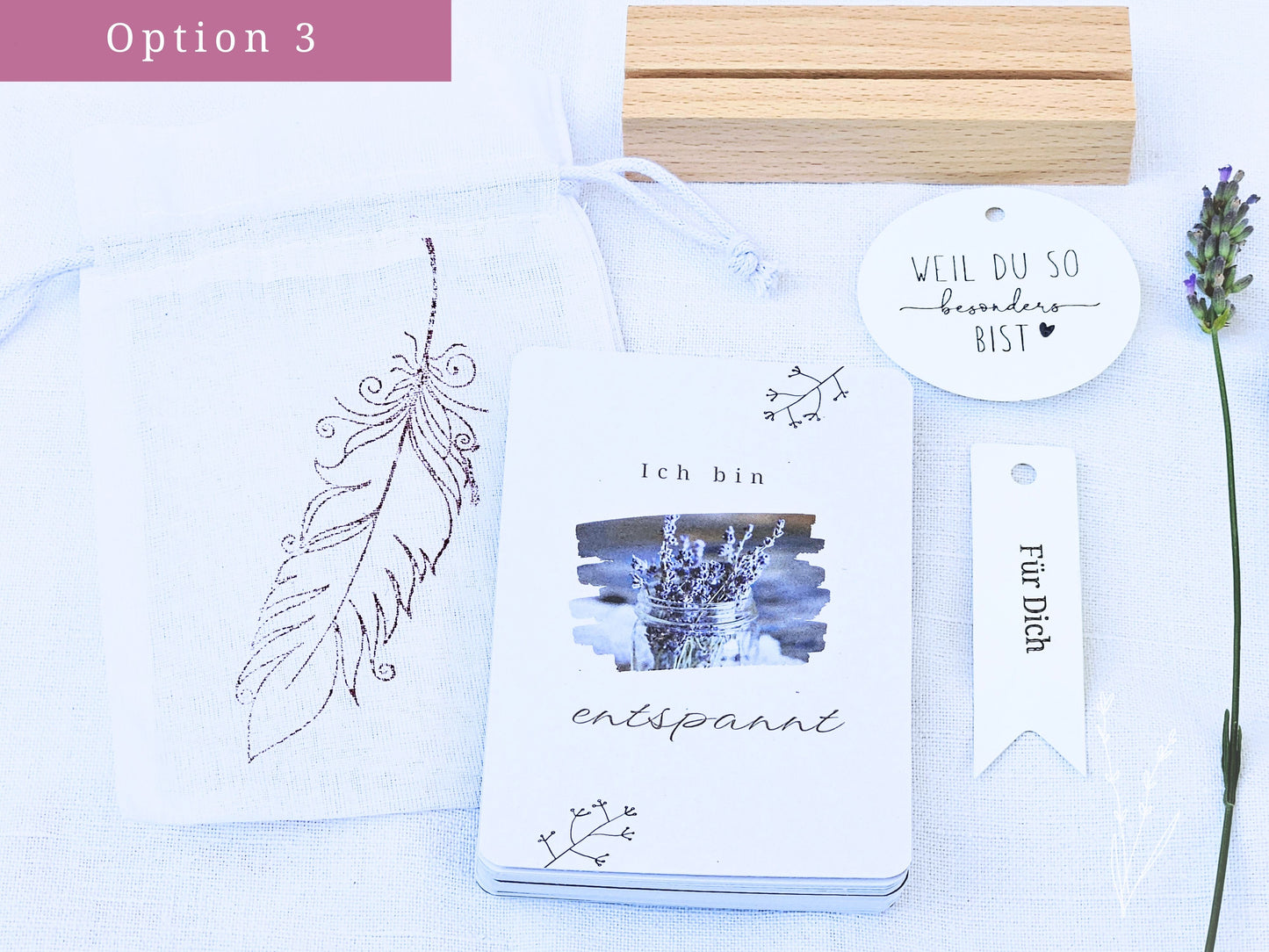 Feminine Affirmationskarten Erwachsene | Set 24 MotiveSet 24 Motive für Achtsamkeit, Selbstsicherheit, optional mit Beutel, Aufsteller | Mutmachkarten