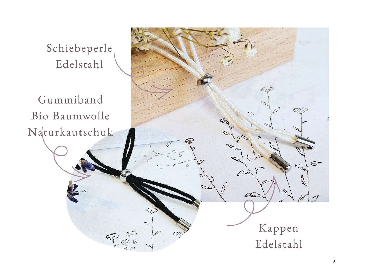 Armband elastisch, Baumwolle mit Edelstahl Anhänger "Stern", Freundschaftsarmband, kleine Aufmerksamkeit Frau für Freundin