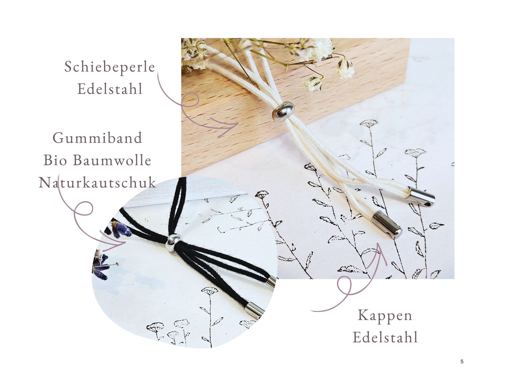 Armband elastisch, Baumwolle mit Edelstahl Anhänger "Stern", Freundschaftsarmband, kleine Aufmerksamkeit Frau für Freundin
