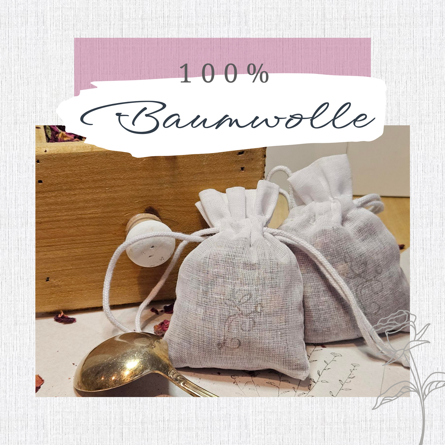 Duftkissen Rose 2Stk | Duftsäckcken mit echten Rosenblättern