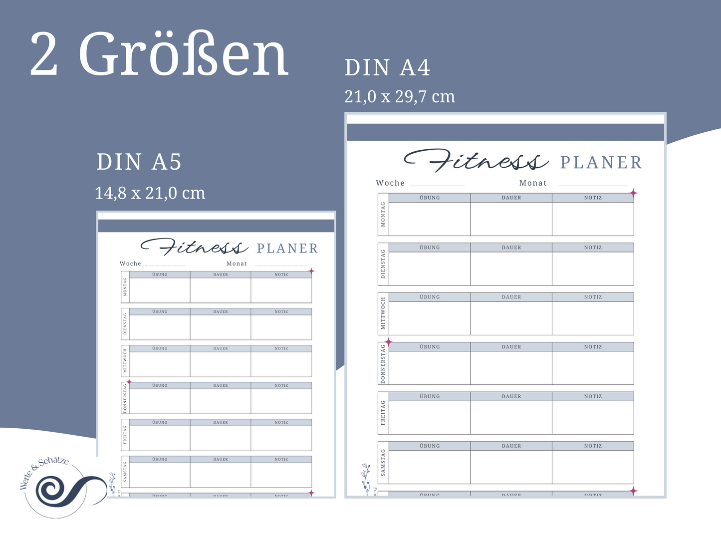 Workout Planer | Trainingsplan Fitnesstagebuch zum ausdrucken | Sportplan | Fitnessplaner