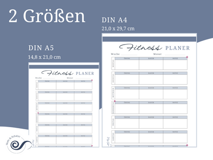 Workout Planer | Trainingsplan Fitnesstagebuch zum ausdrucken | Sportplan | Fitnessplaner
