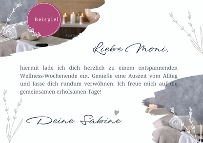 Wellness Gutschein zum ausdrucken, Massage Gutschein für ein Wellness Wochenende, last minute Geschenk Gutschein Weihnachten, Gutschein Spa