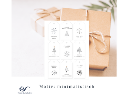 Geschenkanhänger Weihnachten druckbar |  2 Motive