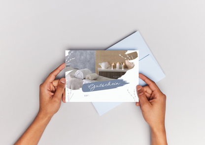 Wellness Gutschein zum ausdrucken, Massage Gutschein für ein Wellness Wochenende, last minute Geschenk Gutschein Weihnachten, Gutschein Spa