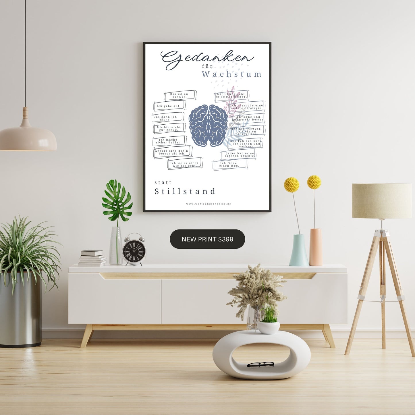 Self care Poster prints, Poster Therapie Positive Affirmationen, Wandbild Gedanken Wachstum, Mindset poster digital download, innere Stärke