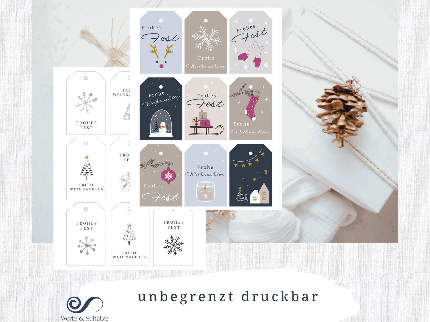 Geschenkanhänger Weihnachten druckbar |  2 Motive