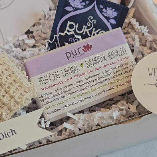 Wellness Geschenkbox, Wellnessbox, Wellness Set, Lavendel, Gr. S, Video