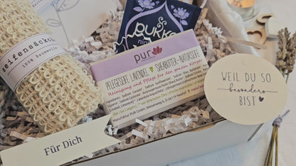 Wellness Geschenkbox, Wellnessbox, Wellness Set, Lavendel, Gr. S, Video